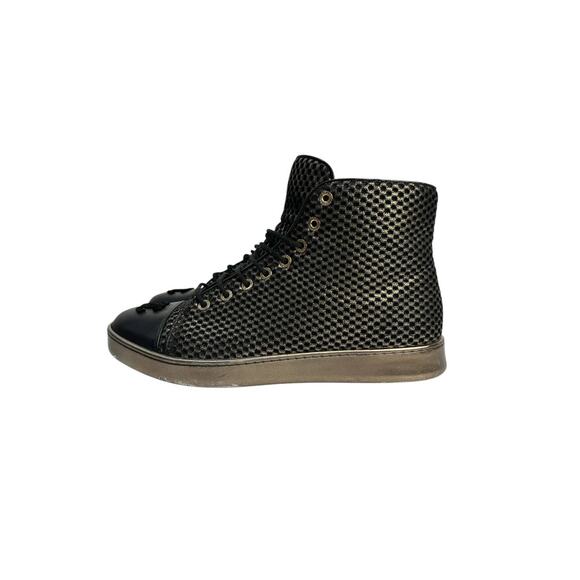 Chanel Lace -Up Glossy High-Top Sneakers  Sz.37,5 - Picture 1 of 12